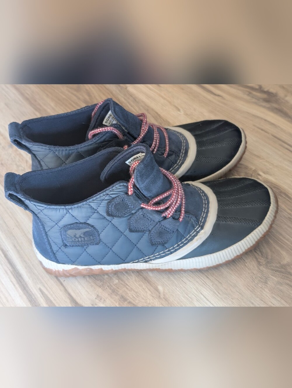 Sorel Out N About Plus Quilted Navy Blue Duck Rain Boot NL3152-464